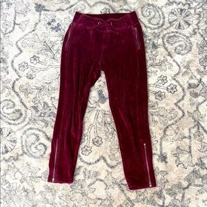 FP Movement Burgundy Velvet Track Pants